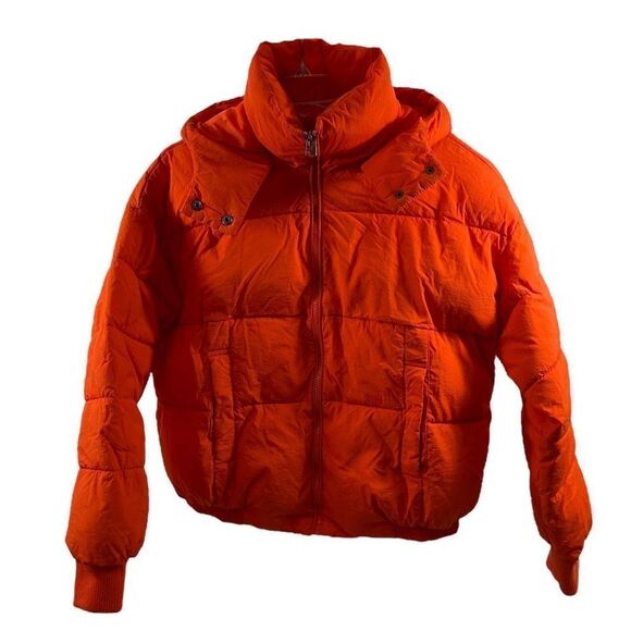 Lucky Brand Orange Puffer Jacket Size S - Picture 1 of 11